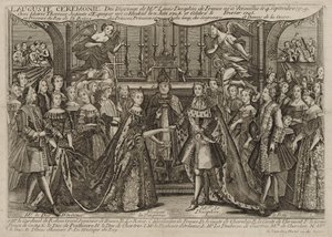 Matrimonio di Luigi, Delfino di Francia con Maria Teresa Raffaella, Infanta di Spagna nel 1745 a Versailles